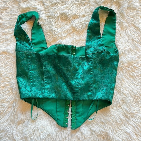 Princess Polly Daydreaming Corset Top Emerald Green Ladies US 2 - Picture 6 of 6
